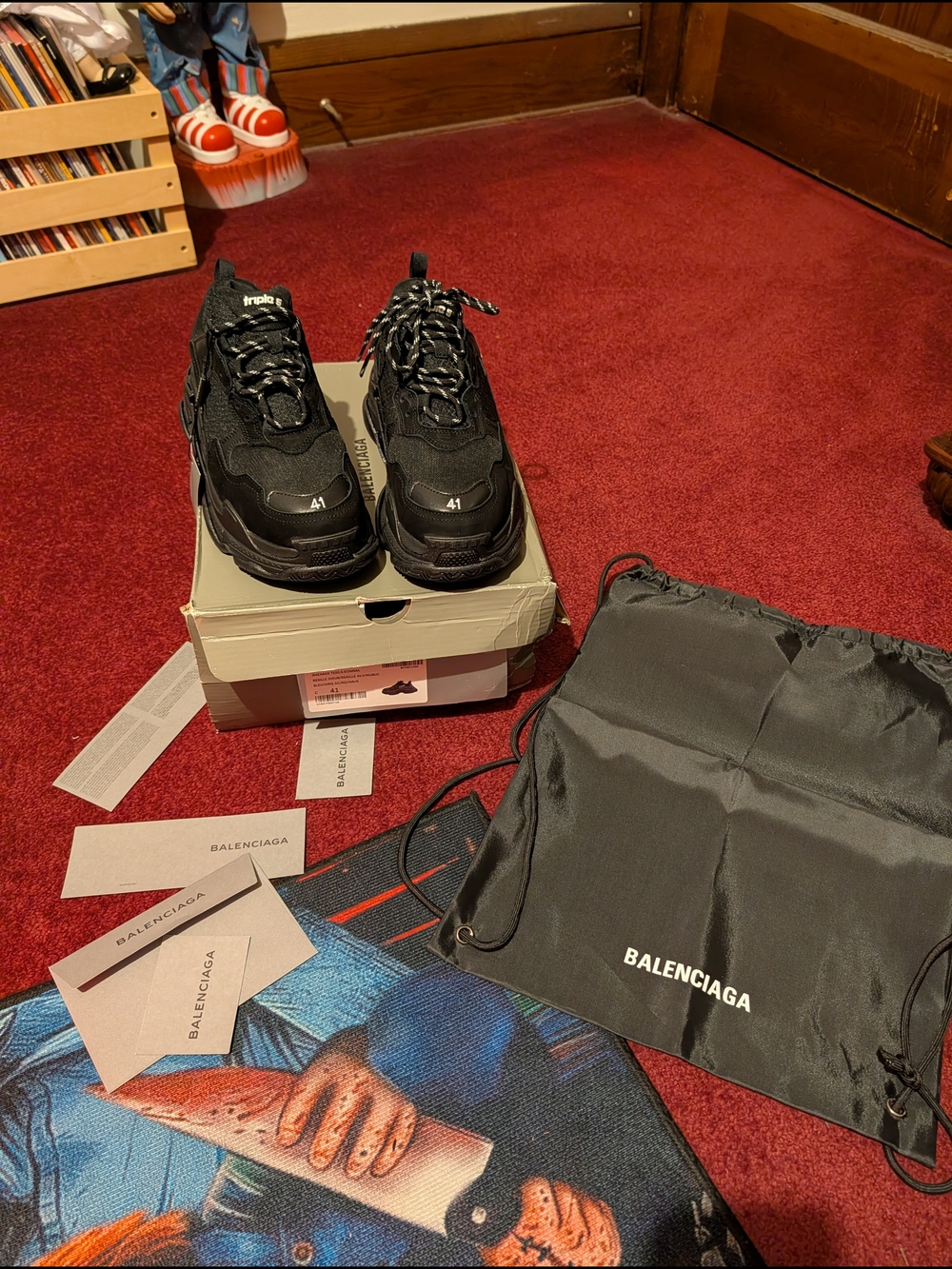Balenciaga Triple S Men's Black Chunky Sneakers - Picture 2 of 3